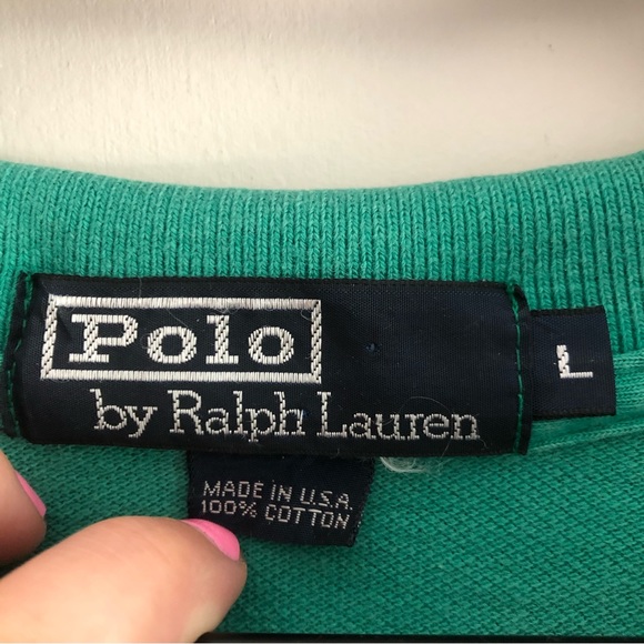 Vintage polo Ralph Lauren men’s the master’s golf logo green short sleeve polo - Picture 5 of 8